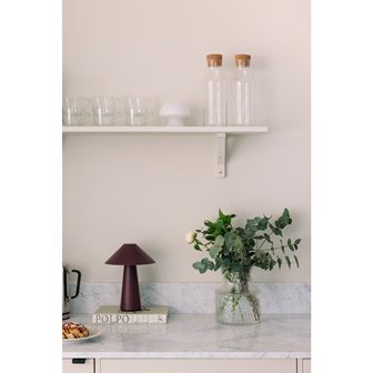 Burgundowa lampa stołowa przenośna Cannes IP44